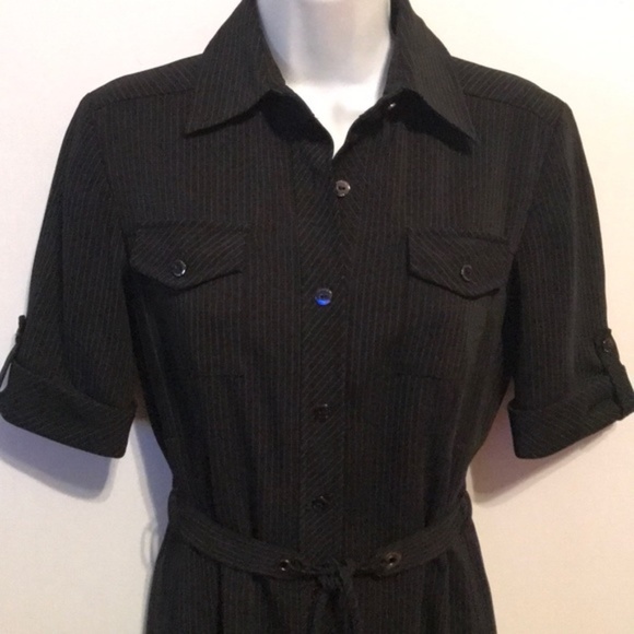 Tahari Pinstripe Work Dress - Picture 2 of 6